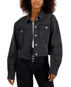 INC International Concepts Women's Printed Denim Tucker Jacket, Created For Macy's -Anne Klein Sales Store 21861677 fpx