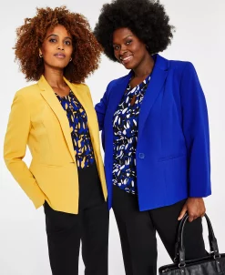 Kasper Plus Size Crepe One-Button Blazer 18 Kasper Plus Size Crepe One-Button Blazer -Anne Klein Sales Store 21870116 fpx 1