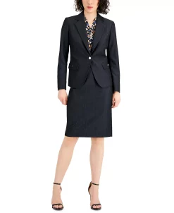 Anne Klein Women's Denim One-Button Jacket -Anne Klein Sales Store 21881457 fpx