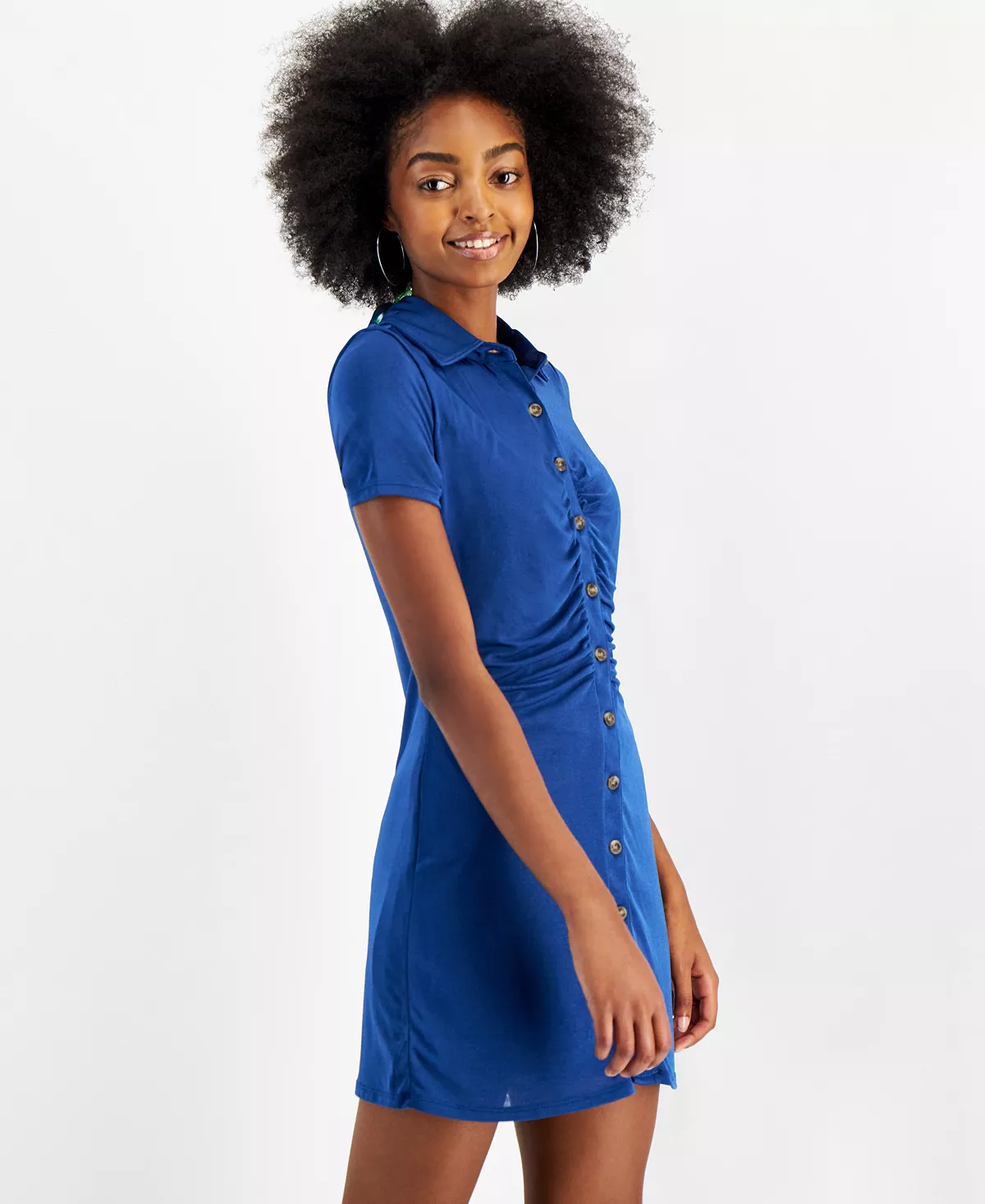 And Now This Women's Ruched Polo Dress, Created For Macy's 3 And Now This Women's Ruched Polo Dress, Created For Macy's - Image 3