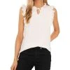 CeCe Women's Sleeveless Tie Neck Blouse