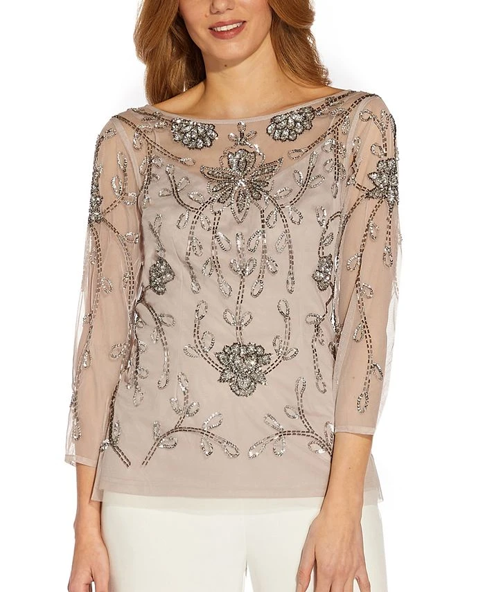 Adrianna Papell Women's Beaded Top 1 Adrianna Papell Women's Beaded Top