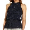 Adrianna Papell Embellished Halter Top