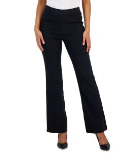 Anne Klein Women's Denim Pull-On Flare-Leg Pants