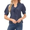 CeCe Women's Printed Tie-Neck Blouse Top