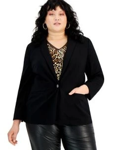 Bar III Plus Size One Button Blazer, Created For Macy's -Anne Klein Sales Store 21950319 fpx