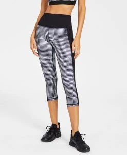 ID Ideology Petite Colorblock Houndstooth Cropped Leggings, Created For Macy's