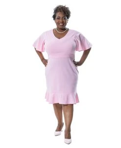 Kasper Women's Flutter-Sleeve Sheath Dress