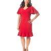 Kasper Women's Flutter-Sleeve Sheath Dress