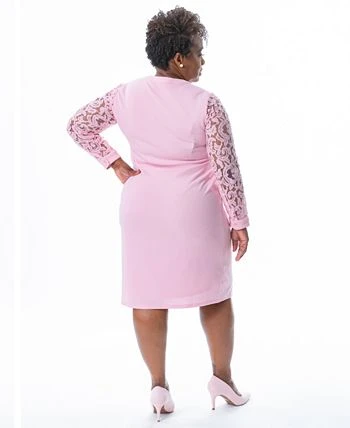 Kasper Lacey Lace-Sleeve Sheath Dress 2 Kasper Lacey Lace-Sleeve Sheath Dress - Image 2