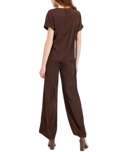 Anne Klein Women's Satin Top & Wide-Leg Pants Set -Anne Klein Sales Store 21971501 fpx