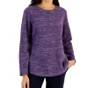 Karen Scott Long Sleeve Spacedye Microfleece Top