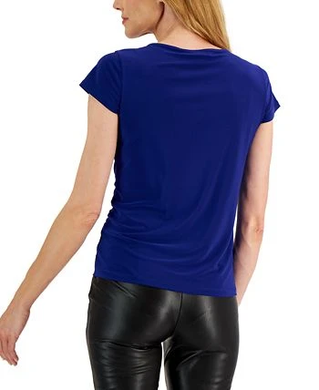 Kasper Women's Cowl-Neck Short-Sleeve Top 2 Kasper Women's Cowl-Neck Short-Sleeve Top - Image 2