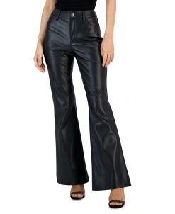 INC International Concepts Women's Faux-Leather Flare-Leg Pants, Created For Macy's