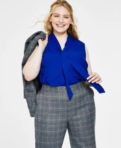 Kasper Plus Size Bow Top