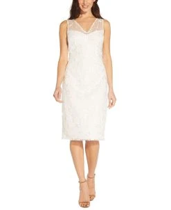 Adrianna Papell Women's Embroidered Sheath Dress
