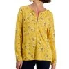 Style & Co Women's Buttoned Long Sleeve Top, Created For Macy's