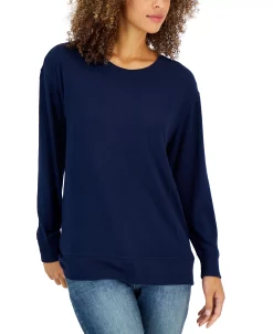 Style & Co Women's Brushed Knit Crewneck Top, Created For Macy's -Anne Klein Sales Store 22017280 fpx