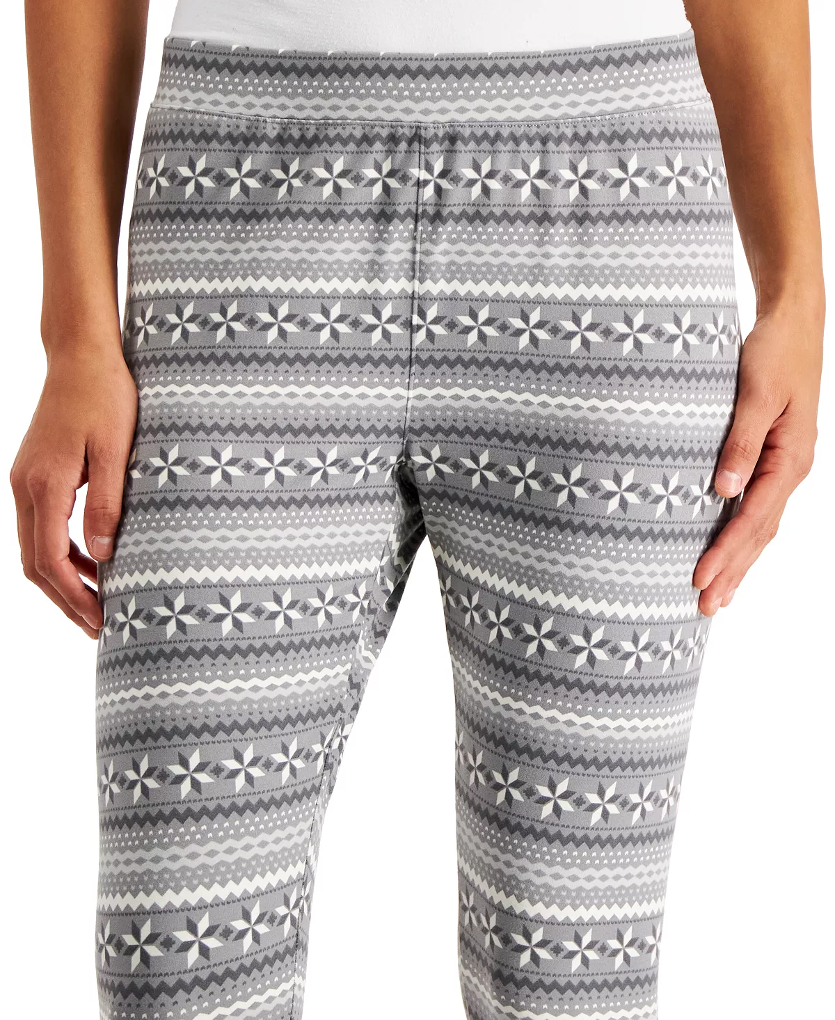 Style & Co Women's Fair-Isle-Print Fleece Leggings, Created For Macy's 2 Style & Co Women's Fair-Isle-Print Fleece Leggings, Created For Macy's - Image 2