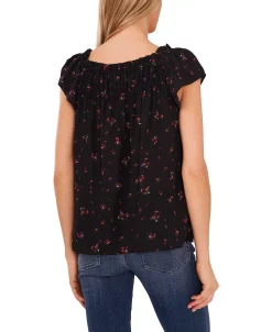 CeCe Women's Ruffled Square Neckline Floral Top 8 CeCe Women's Ruffled Square Neckline Floral Top -Anne Klein Sales Store 22021099 fpx