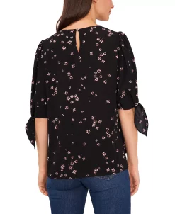 CeCe Women's Bow Detail Printed Puff Sleeve Blouse Top -Anne Klein Sales Store 22021154 fpx