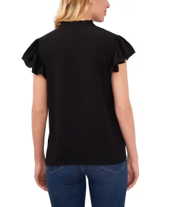 CeCe Women's Smocked Tie Neck Flutter Sleeve Blouse 7 CeCe Women's Smocked Tie Neck Flutter Sleeve Blouse -Anne Klein Sales Store 22021256 fpx