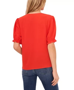 CeCe Women's Pintuck Shoulder Button Front Blouse -Anne Klein Sales Store 22021322 fpx