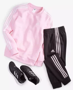 ADIDAS Women's 3-Stripe Cotton Fleece Crewneck Sweatshirt 11 ADIDAS Women's 3-Stripe Cotton Fleece Crewneck Sweatshirt -Anne Klein Sales Store 22025293 fpx