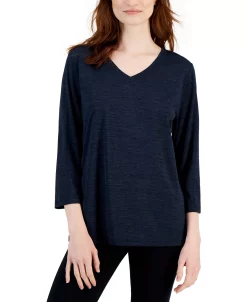 Karen Scott Women's 3/4-Sleeve Top, Created For Macy's -Anne Klein Sales Store 22031058 fpx