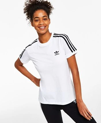 ADIDAS Women's Cotton 3 Stripes T-Shirt, XS-4X 2 ADIDAS Women's Cotton 3 Stripes T-Shirt, XS-4X - Image 2