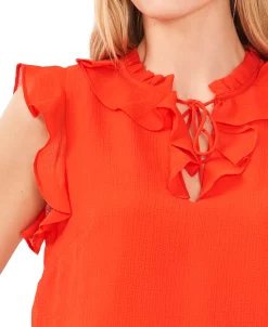 CeCe Women's Ruffled Tie-Neck Top -Anne Klein Sales Store 22037896 fpx