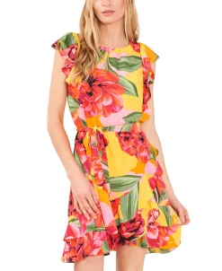 CeCe Women's Ruffled Belted Dress 6 CeCe Women's Ruffled Belted Dress -Anne Klein Sales Store 22037916 fpx