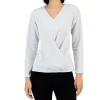 Alfani Women's Metallic Wrap-Front Knit Top, Created For Macy's