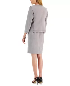 Kasper Women's Faux-Suede Framed Patch-Pocket Blazer & Sheath Dress -Anne Klein Sales Store 22077239 fpx