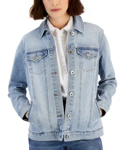 Style & Co Women's Denim Trucker Jacket, Created For Macy's -Anne Klein Sales Store 22078278 fpx