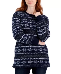 Style & Co Women's Printed Crewneck Fleece Tunic, Created For Macy's 11 Style & Co Women's Printed Crewneck Fleece Tunic, Created For Macy's -Anne Klein Sales Store 22091636 fpx