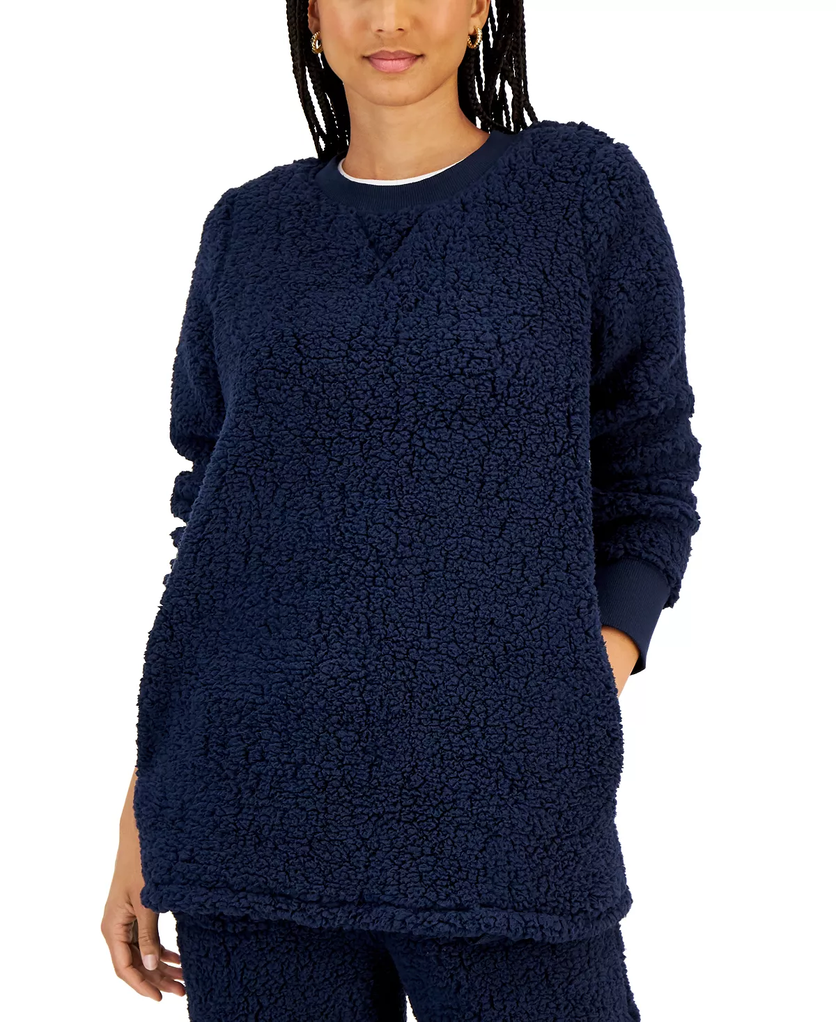 Style & Co Women's Sherpa Tunic, Created For Macy's 4 Style & Co Women's Sherpa Tunic, Created For Macy's - Image 4