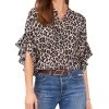 Vince Camuto Women's Ruffle-Sleeve Leopard-Print Blouse