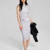 And Now This Women's Ribbed Mock-Neck Bodycon Dress