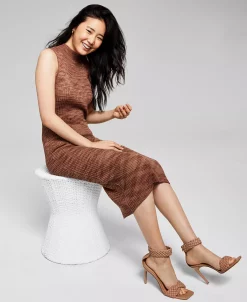 And Now This Women's Ribbed Mock-Neck Bodycon Dress -Anne Klein Sales Store 22129395 fpx