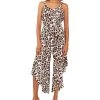 Vince Camuto Women's Animal-Print Tie-Front Sleeveless Jumpsuit