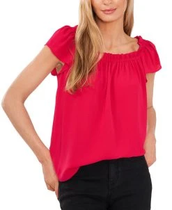 CeCe Ruffled Square-Neck Top