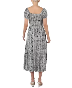 Black Tape Women's Smocked Ruffled-Hem Dress -Anne Klein Sales Store 22161111 fpx