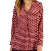 Alfani Women's Printed Satin Long Sleeve Top, Created For Macy's