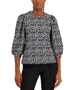 Anne Klein Women's Balloon Sleeve Pullover Blouse
