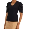 Anne Klein Women's Pleated Sleeve V-Neck Top