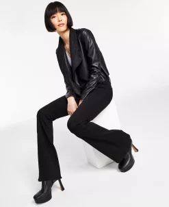 Bar III Women's Faux-Leather Flyaway Jacket, Created For Macy's 8 Bar III Women's Faux-Leather Flyaway Jacket, Created For Macy's -Anne Klein Sales Store 22166237 fpx