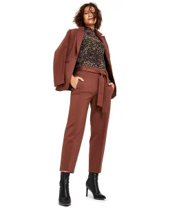 Bar III Women's Tie-Waist Straight-Leg Ankle Pants, Created For Macy's 8 Bar III Women's Tie-Waist Straight-Leg Ankle Pants, Created For Macy's -Anne Klein Sales Store 22170700 fpx