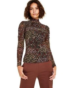 Bar III Women's Mock-Neck Blouse, Created For Macy's