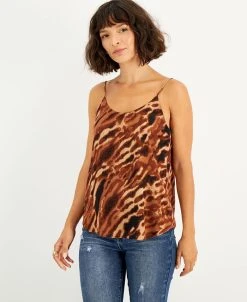 Bar III Women's Animal-Print Scoop-Neck Camisole, Created For Macy's